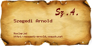 Szegedi Arnold névjegykártya